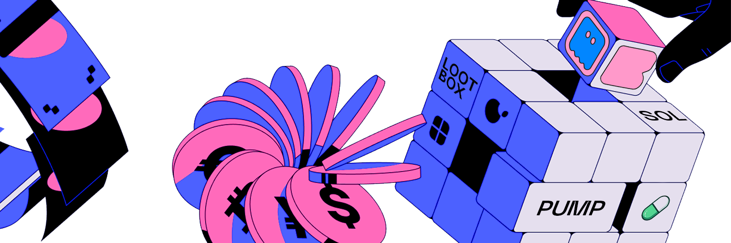 FireFun platform features: loot box, spinning coins, and Solana cube